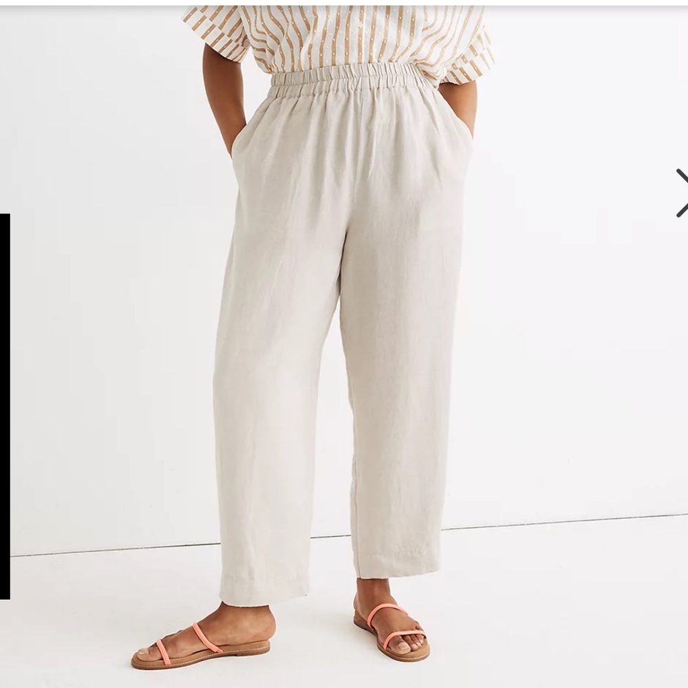 Madewell Tall Tapered Huston Pull-On Crop Pants, Size Medium Tall